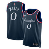 Tyrese Maxey Philadelphia 76ers Unisex 2025/26 Swingman Jersey Navy City Edition - Nike