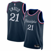 Joel Embiid Philadelphia 76ers Unisex 2025/26 Swingman Jersey Navy City Edition - Nike