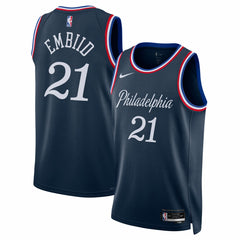 Joel Embiid Philadelphia 76ers Unisex 2025/26 Swingman Jersey Navy City Edition - Nike