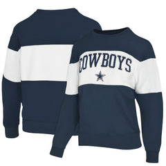 Dallas Cowboys Lauren James Women's Bling Colorblock Terry Sweatshirt - Navy Sweatshirts