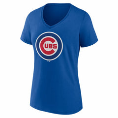 Chicago Cubs Women's Logo V-Neck T-Shirt - Royal T-shirts