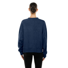 Dallas Cowboys New Era Women's Oversized Throwback Mineral Wash Crew Neck Sweatshirt - Navy Sweatshirts