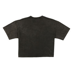 Dallas Cowboys New Era Women's Boxy Cropped Sport Night Mineral Wash T-Shirt - Black T-shirts