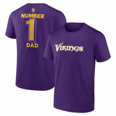 Minnesota Vikings #1 Dad Jersey T-Shirt - Purple T-shirts