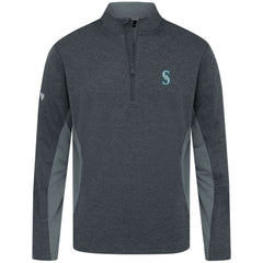 Seattle Mariners Levelwear Waffle Insignia 2.0 Quarter-Zip Pullover - Heather Black Pullover