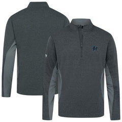 Miami Marlins Levelwear Waffle Insignia 2.0 Quarter-Zip Pullover - Heather Black Pullover