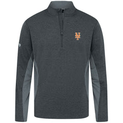 New York Mets Levelwear Waffle Insignia 2.0 Quarter-Zip Pullover - Heather Black Pullover