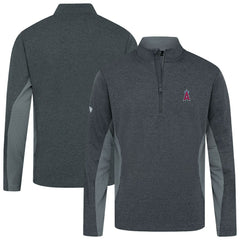 Los Angeles Angels Levelwear Waffle Insignia 2.0 Quarter-Zip Pullover - Heather Black Pullover