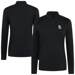 St. Louis Cardinals Levelwear Women's Power Insignia 2.0 Quarter-Zip Pullover Top - Black Pullover