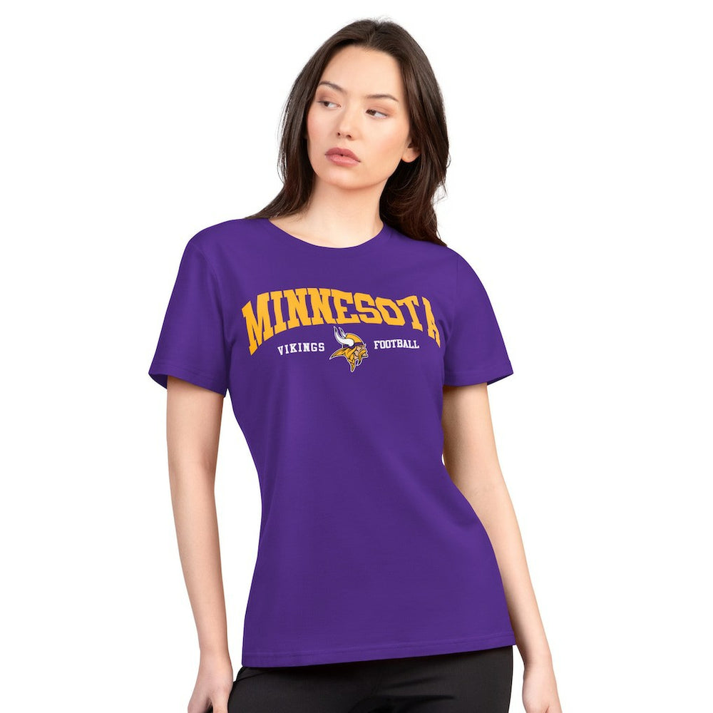 Minnesota Vikings G-III 4Her by Carl Banks Women's Super-Slim Lightweight Winning Crew T-Shirt - Purple T-shirts