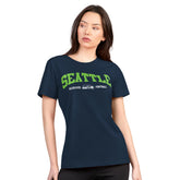 Seattle Seahawks G-III 4Her by Carl Banks Women's Super-Slim Lightweight Winning Crew T-Shirt - Navy T-shirts