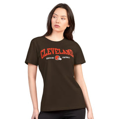 Cleveland Browns G-III 4Her by Carl Banks Women's Super-Slim Lightweight Winning Crew T-Shirt - Brown T-shirts