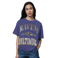 Baltimore Ravens Starter Women's Oversized Hall of Fame T-Shirt - Heather Purple T-shirts
