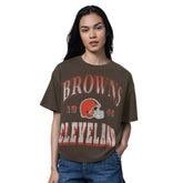 Cleveland Browns Starter Women's Oversized Hall of Fame T-Shirt - Heather Brown T-shirts