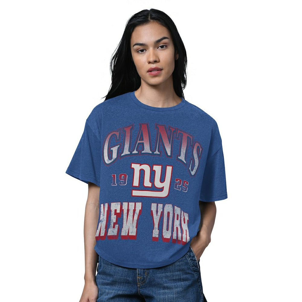 New York Giants Starter Women's Oversized Hall of Fame T-Shirt - Heather Royal T-shirts