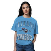 Tennessee Titans Starter Women's Oversized Hall of Fame T-Shirt - Light Blue T-shirts