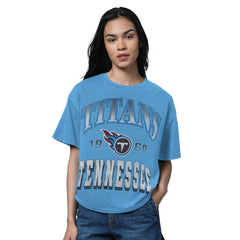 Tennessee Titans Starter Women's Oversized Hall of Fame T-Shirt - Light Blue T-shirts