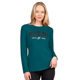 Philadelphia Eagles G-III 4Her by Carl Banks Women's Best Play Long Sleeve T-Shirt - Midnight Green T-shirts