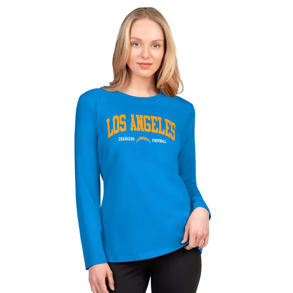 Los Angeles Chargers G-III 4Her by Carl Banks Women's Best Play Long Sleeve T-Shirt - Powder Blue T-shirts