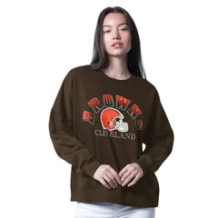 Cleveland Browns G-III 4Her by Carl Banks Women's Oversized Feud Sweatshirt - Brown Sweatshirts