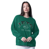 New York Jets G-III 4Her by Carl Banks Women's Oversized Feud Sweatshirt - Green Sweatshirts