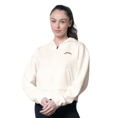 Los Angeles Chargers MSX by Michael Strahan Women's Eleanor Full-Zip Hoodie - Cream Hoodies
