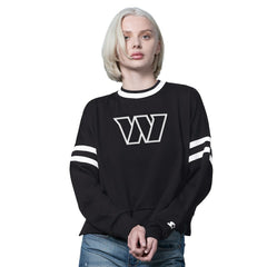 Washington Commanders Starter Women's Rally Drop Shoulder Cropped Sweatshirt - Black Sweatshirts