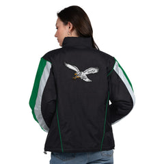 Philadelphia Eagles Starter Women's Thursday Night Gridiron Half-Zip Jacket - Black/Kelly Green Jackets