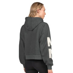 Minnesota Vikings Starter Women's Star Player Cropped Fleece Pullover Hoodie - Heather Charcoal Hoodies