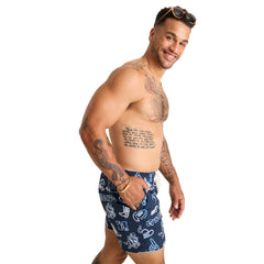 Dallas Cowboys Chubbies The Neon 5.5" Classic Lined Swim Trunks - Navy