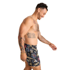 Pittsburgh Steelers Chubbies The Neon 5.5" Classic Lined Swim Trunks - Black
