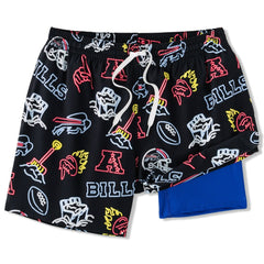 Buffalo Bills Chubbies The Neon 5.5" Classic Lined Swim Trunks - Black