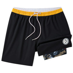 Pittsburgh Steelers Chubbies 5.5" Classic Lined Swim Trunks - Black