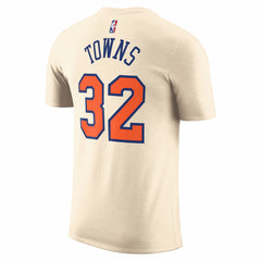 Karl-Anthony Towns New York Knicks Unisex 2025/26 City Edition Name & Number T-Shirt Cream - Nike