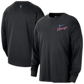 Chicago Bulls 2025/26 City Edition Remix Essential Logo Long Sleeve T-Shirt Black - Nike
