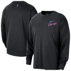 Chicago Bulls 2025/26 City Edition Remix Essential Logo Long Sleeve T-Shirt Black - Nike