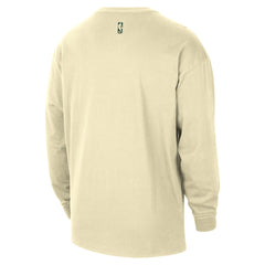 Milwaukee Bucks 2025/26 City Edition Remix Essential Logo Long Sleeve T-Shirt Cream - Nike