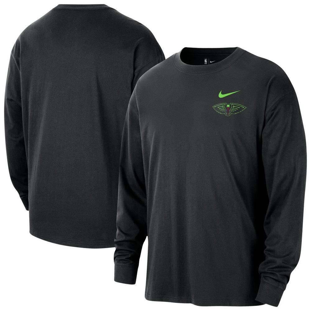 New Orleans Pelicans 2025/26 City Edition Remix Essential Logo Long Sleeve T-Shirt Black - Nike