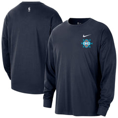 Oklahoma City Thunder 2025/26 City Edition Remix Essential Logo Long Sleeve T-Shirt Navy - Nike