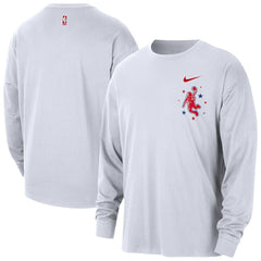 Houston Rockets 2025/26 City Edition Remix Essential Logo Long Sleeve T-Shirt White - Nike