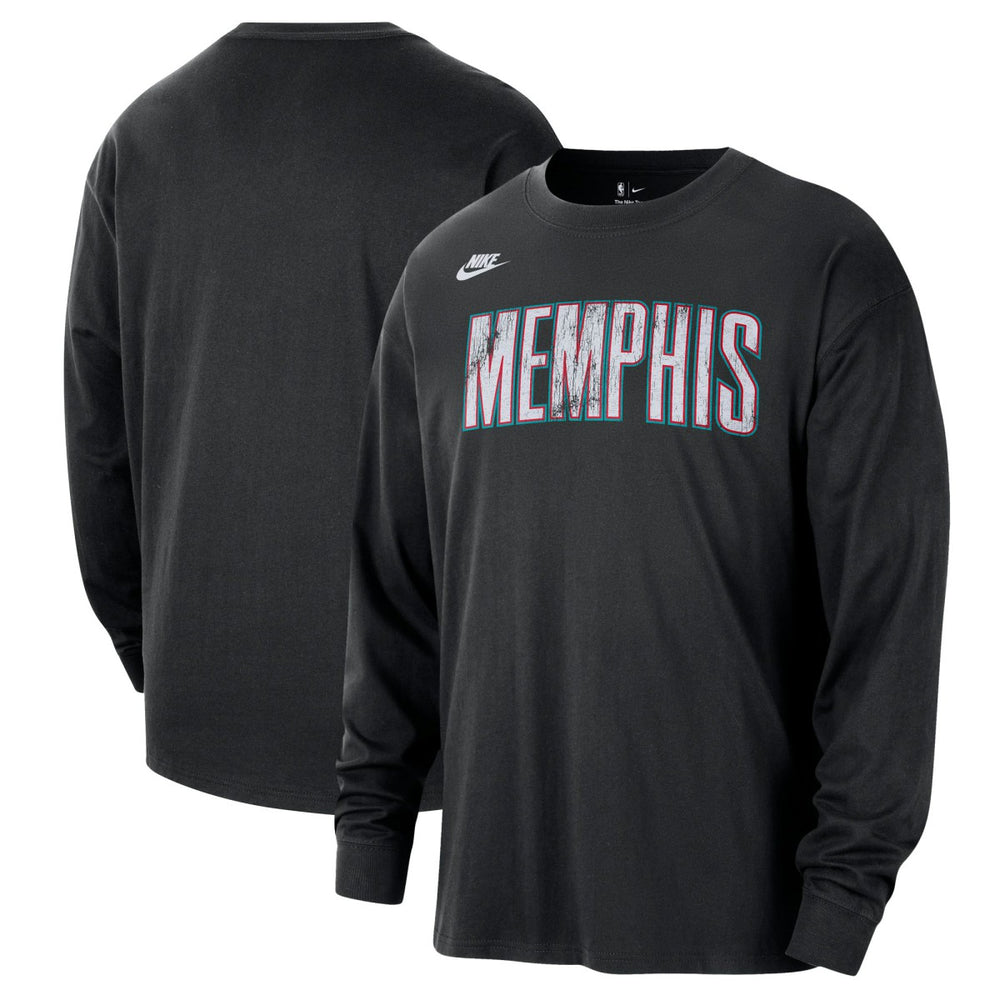 Memphis Grizzlies Unisex Classic Edition Hardwood Classics Essential Logo Long Sleeve T-Shirt Black - Nike