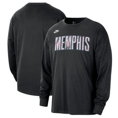 Memphis Grizzlies Unisex Classic Edition Hardwood Classics Essential Logo Long Sleeve T-Shirt Black - Nike