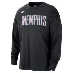 Memphis Grizzlies Unisex Classic Edition Hardwood Classics Essential Logo Long Sleeve T-Shirt Black - Nike