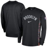 Brooklyn Nets 2025/26 City Edition Authentic Pregame Dri-FIT Long Sleeve Shooting T-Shirt Black - Nike
