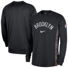 Brooklyn Nets 2025/26 City Edition Authentic Pregame Dri-FIT Long Sleeve Shooting T-Shirt Black - Nike