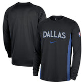 Dallas Mavericks 2025/26 City Edition Authentic Pregame Dri-FIT Long Sleeve Shooting T-Shirt Black - Nike