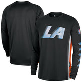 LA Clippers 2025/26 City Edition Authentic Pregame Dri-FIT Long Sleeve Shooting T-Shirt Black - Nike