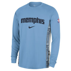 Memphis Grizzlies 2025/26 City Edition Authentic Pregame Dri-FIT Long Sleeve Shooting T-Shirt Light Blue - Nike outlet
