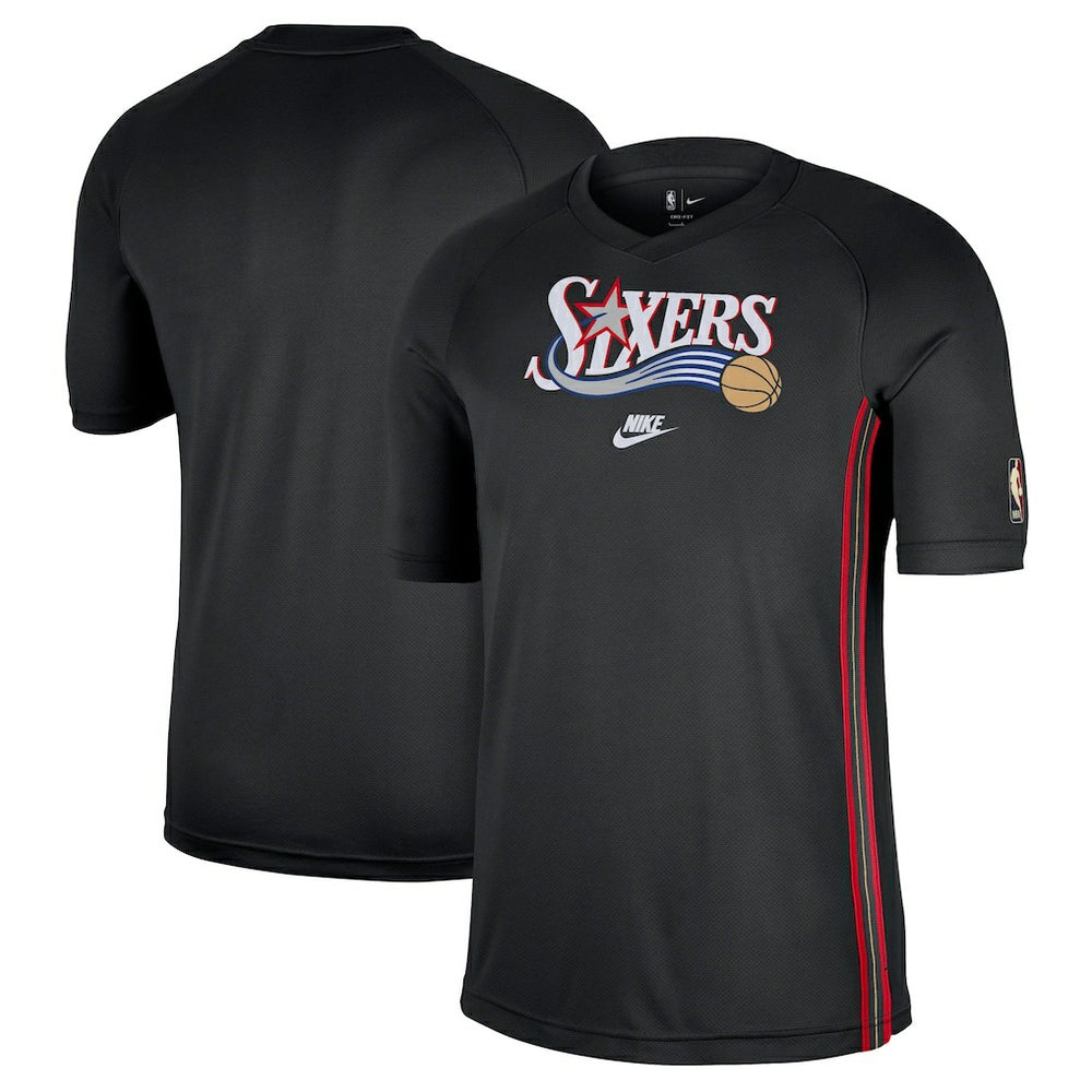 Philadelphia 76ers Classic Edition Hardwood Classics Authentic Game Shooting T-Shirt Black - Nike