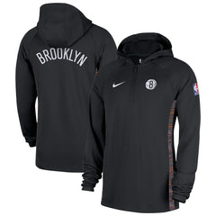 Brooklyn Nets 2025/26 City Edition Remix Authentic On-Court Quarter-Zip Dri-FIT Hooded Jacket Black - Nike outlet